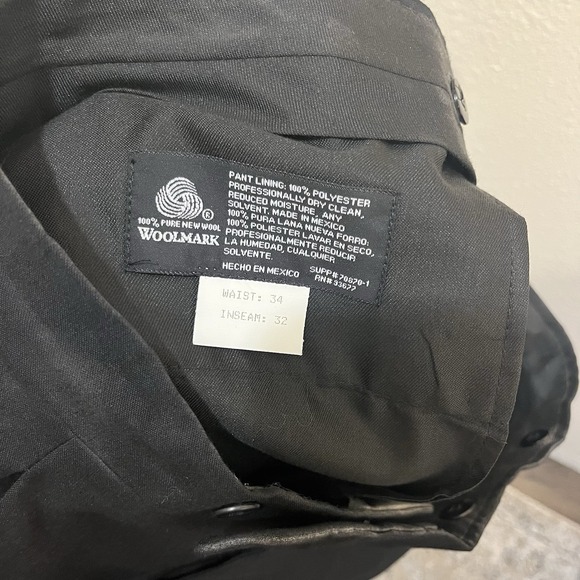 Stafford Woolmark Tuxedo Jacket Pant Bow Tie Cummerbund Black Men's 42L Wedding - Picture 11 of 16